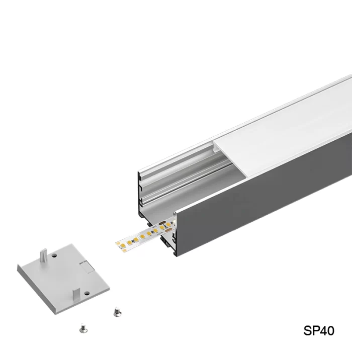 LED Profile - 2 meters compressed covers and caps / CN-SU04 L2000*40*34.8mm - Kosoom SP40-LED Profile--03